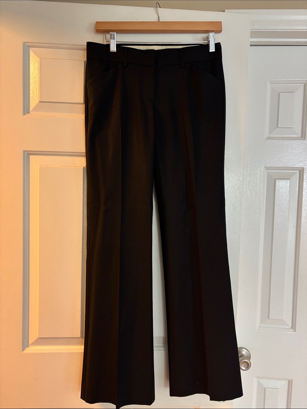 Theory Women's Fully-Lined Black Boot Cut Dress Pants